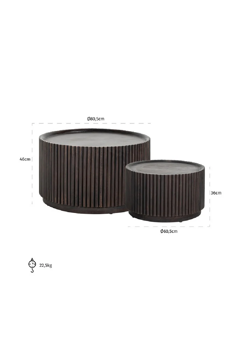 Tables basses rondes en bois (lot de 2) | Richmond Vici | Meubleluxe.fr