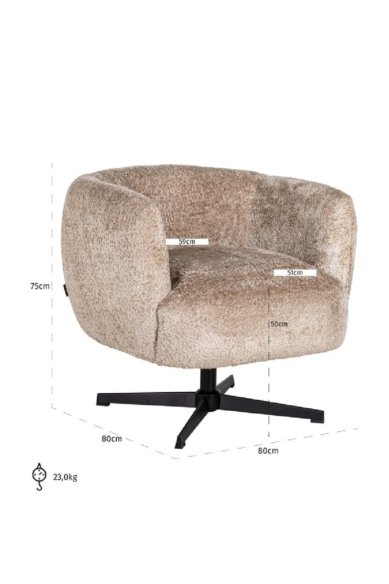 Fauteuil pivotant en tissu | Richmond Estelle | Meubleluxe.fr