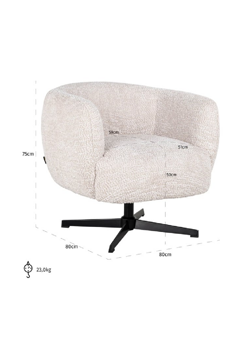 Fauteuil pivotant en tissu | Richmond Estelle | Meubleluxe.fr