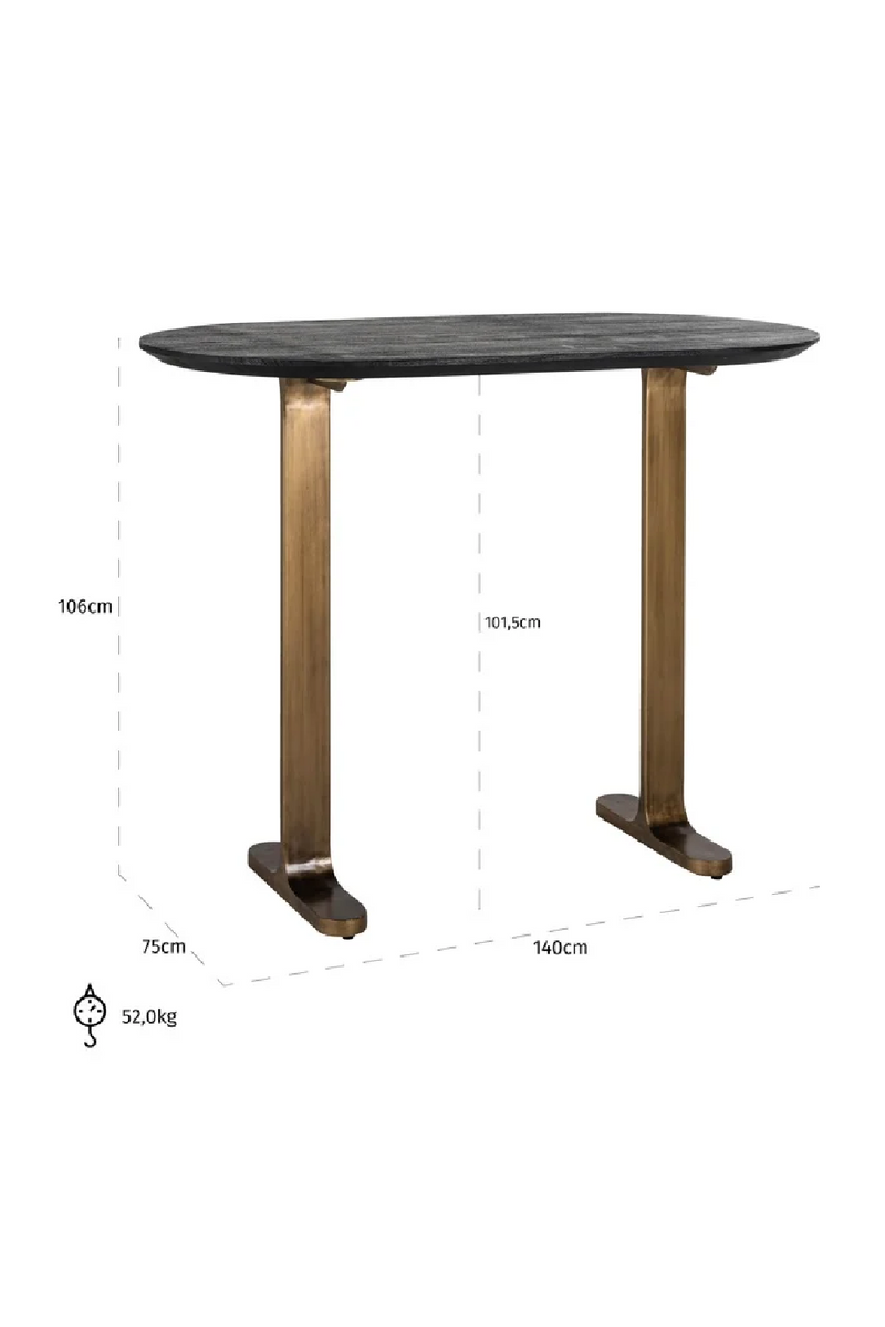 Table de bar ovale en bois de manguier | Richmond Revelin | Meubleluxe.fr