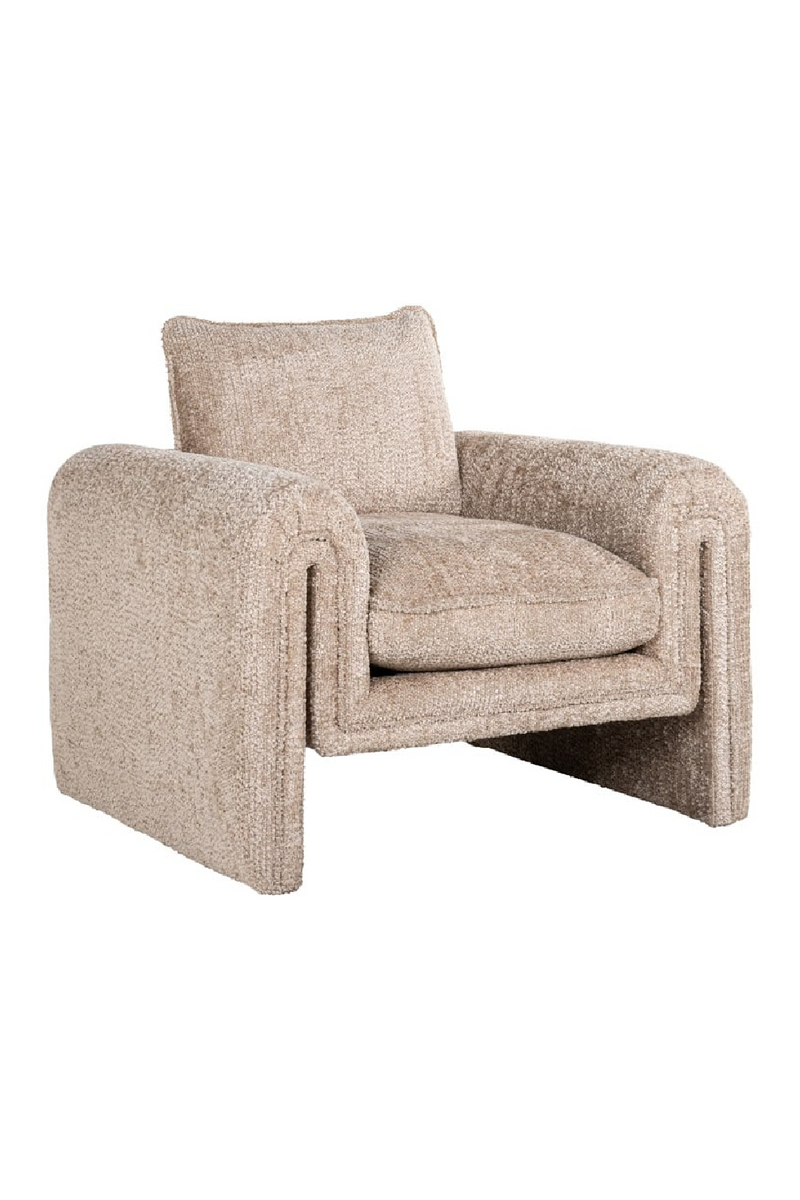 Fauteuil moderne en chenille beige | Richmond Sandro | Meubleluxe.fr