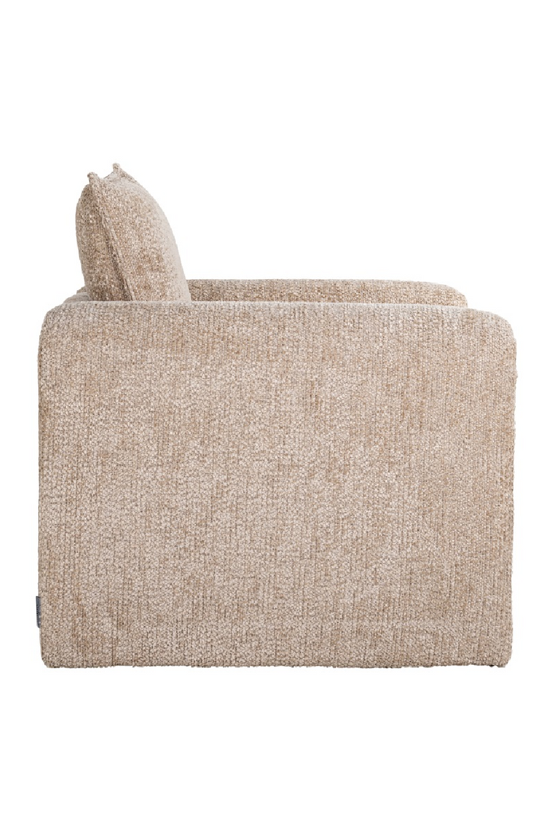 Fauteuil moderne en chenille beige | Richmond Sandro | Meubleluxe.fr