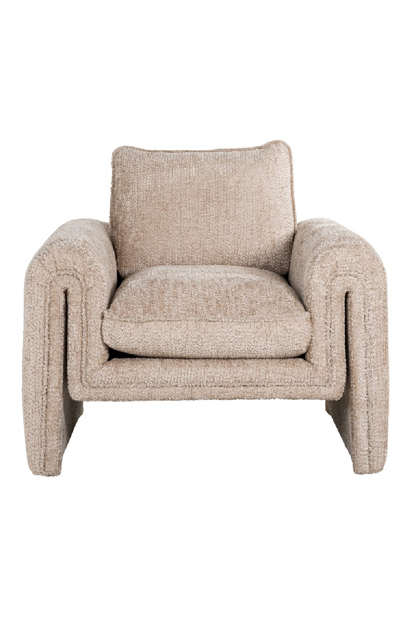 Fauteuil moderne en chenille beige  | Richmond Sandro | Meubleluxe.fr