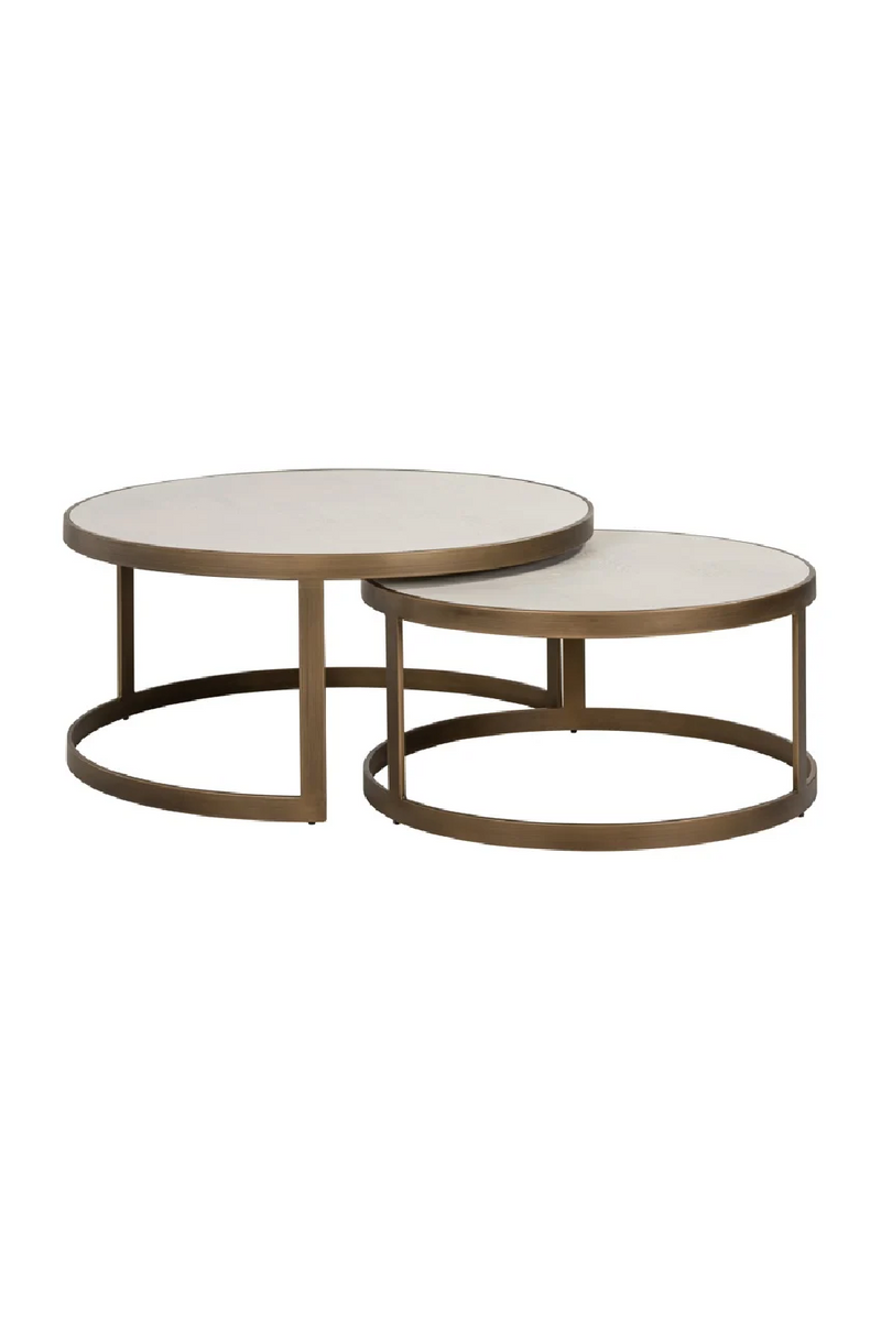 Table basse gigogne ronde | Richmond Whitebone | Meubleluxe.fr