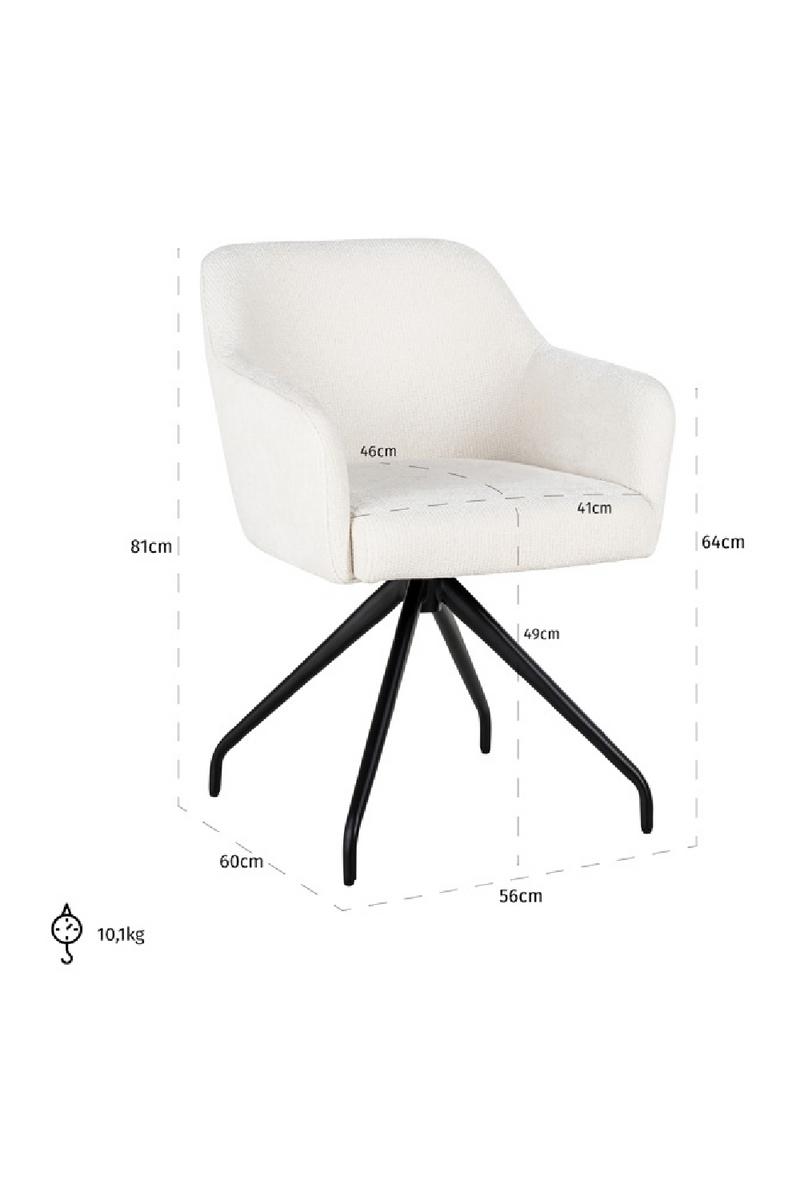 Chaise pivotante blanche | Richmond Benthe | Meubleluxe.fr