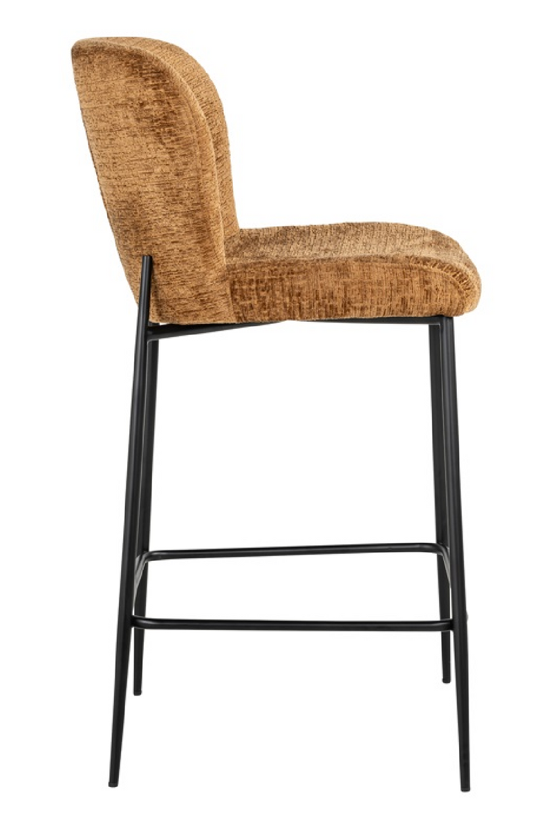 Tabouret de bar en tissu cognac | Richmond Darby | Meubleluxe.fr