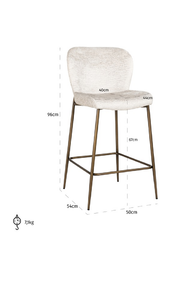 Tabouret de bar en tissu cognac | Richmond Darby | Meubleluxe.fr