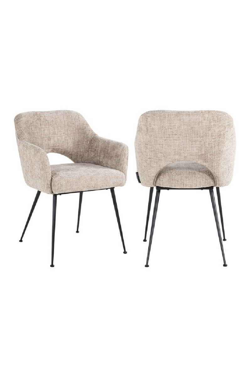 Chaise de salle à manger en tissu beige | Richmond Jenthe | Meubleluxe.fr