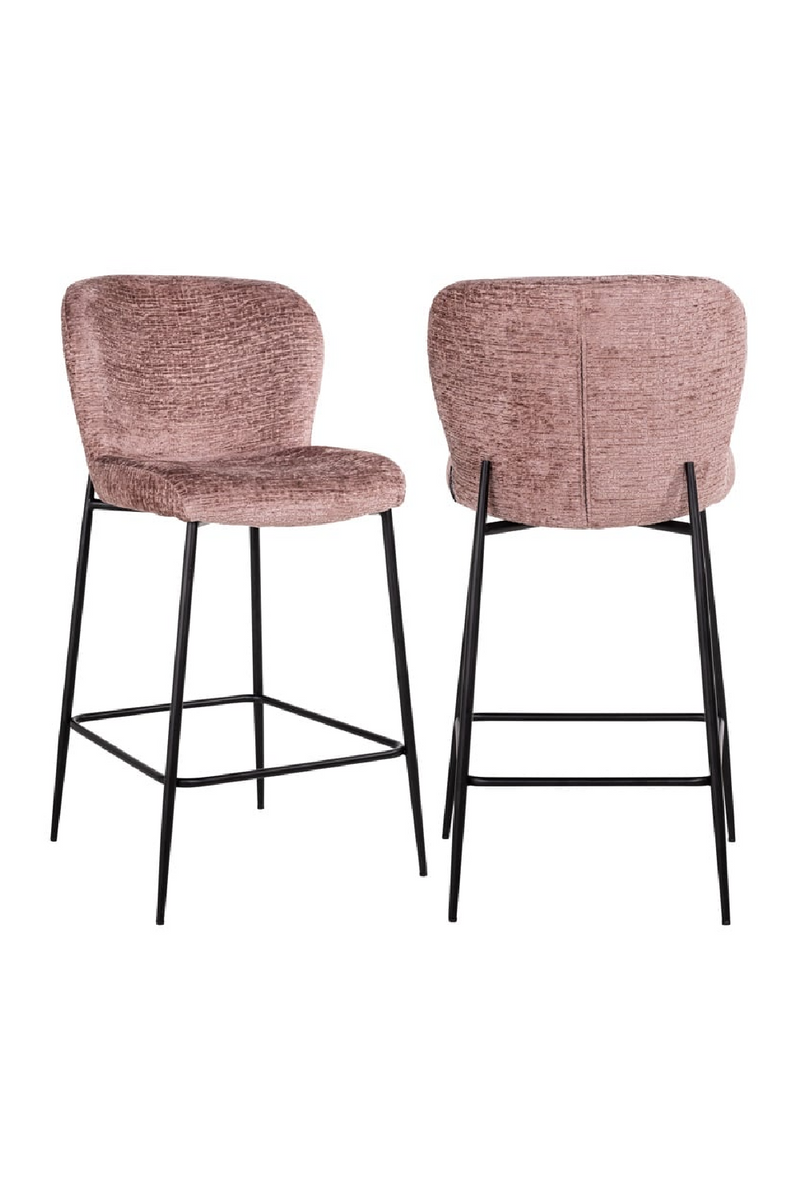 Tabouret de bar en tissu cognac | Richmond Darby | Meubleluxe.fr