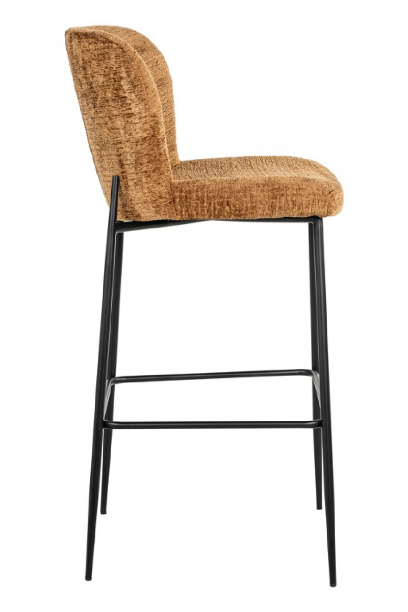 Chaise de bar en tissu cognac | Richmond Darby| Meubleluxe.fr