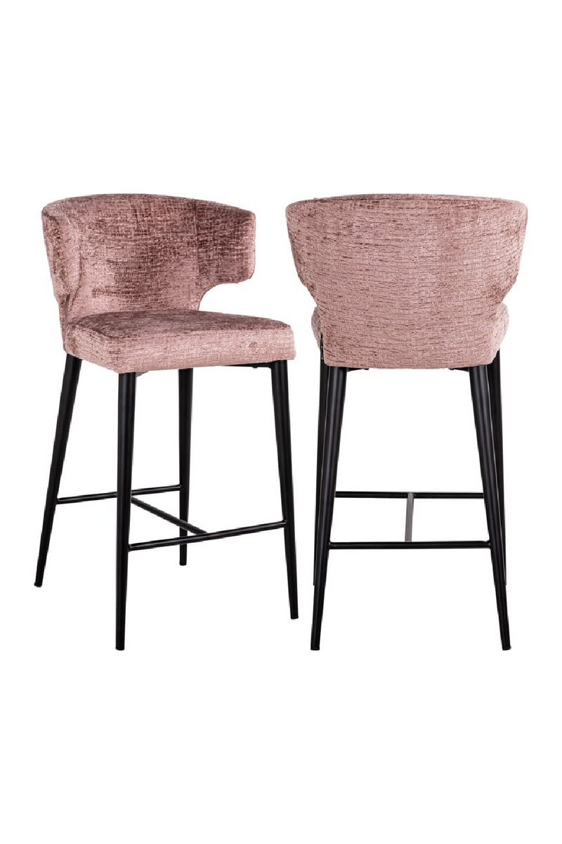 Tabouret de bar incurvé en tissu moutarde | Richmond Taylor | Meubleluxe.fr