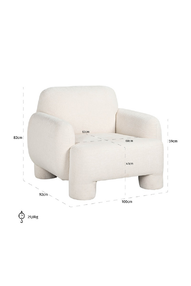 Fauteuil moderne en tissu blanc | Richmond Boli | Meubleluxe.fr