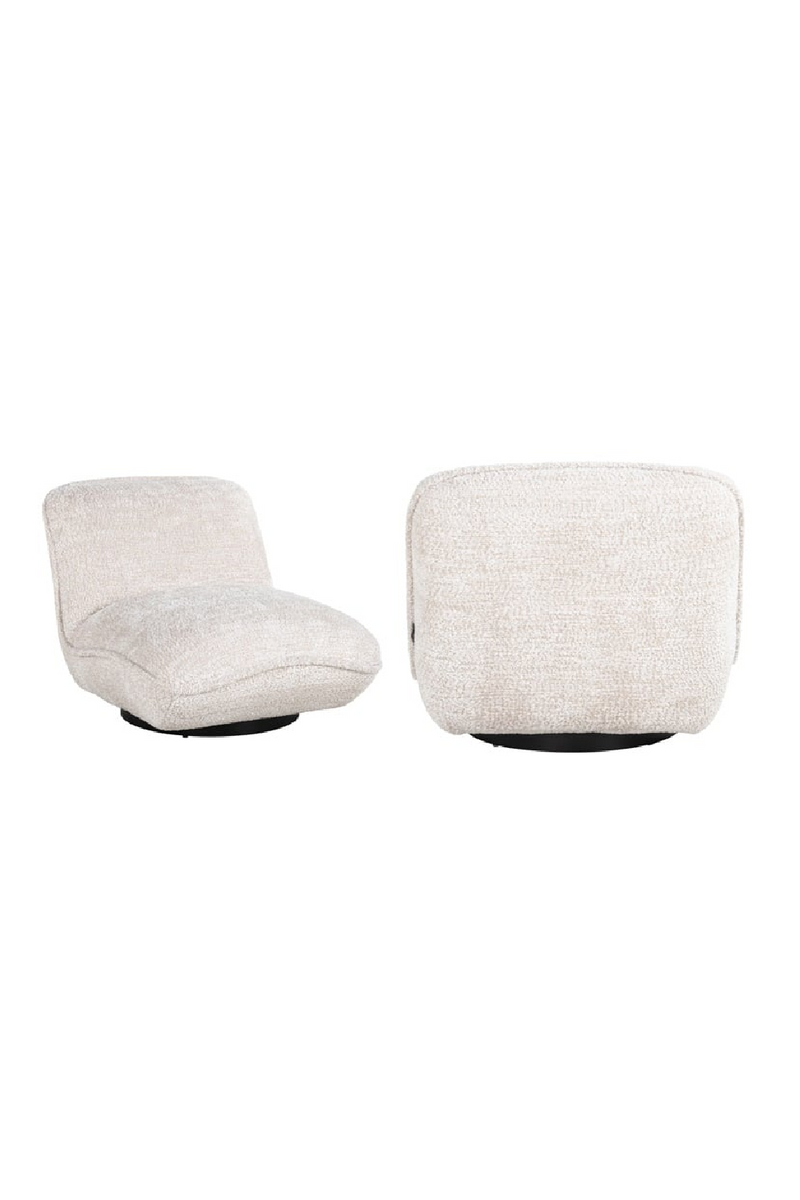 Fauteuil pivotant en tissu taupe | Richmond Ophelia | Meubleluxe.fr