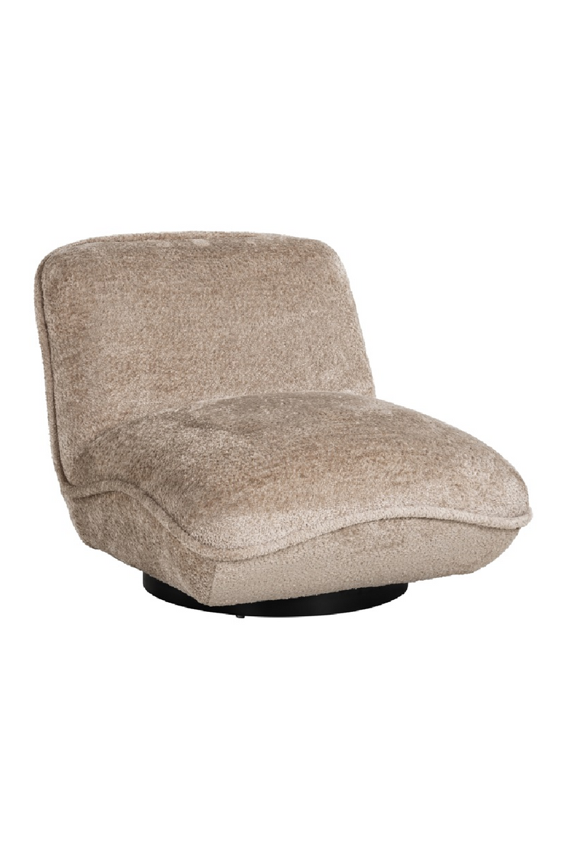 Fauteuil pivotant en tissu taupe | Richmond Ophelia | Meubleluxe.fr