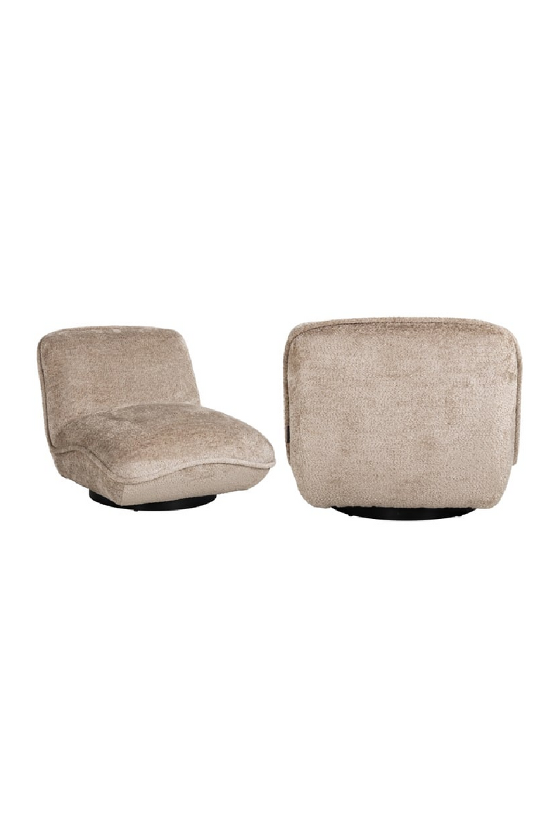 Fauteuil pivotant en tissu taupe | Richmond Ophelia | Meubleluxe.fr