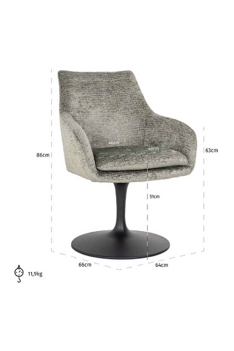 Chaise pivotante en tissu | Richmond Marlon | Meubleluxe.fr