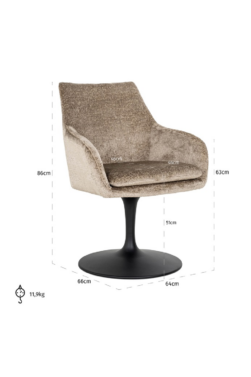 Chaise pivotante en tissu | Richmond Marlon | Meubleluxe.fr