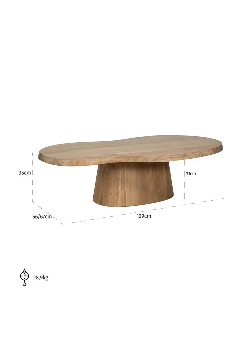 Table basse organique en chêne naturel | Richmond Riva | Meubleluxe.fr