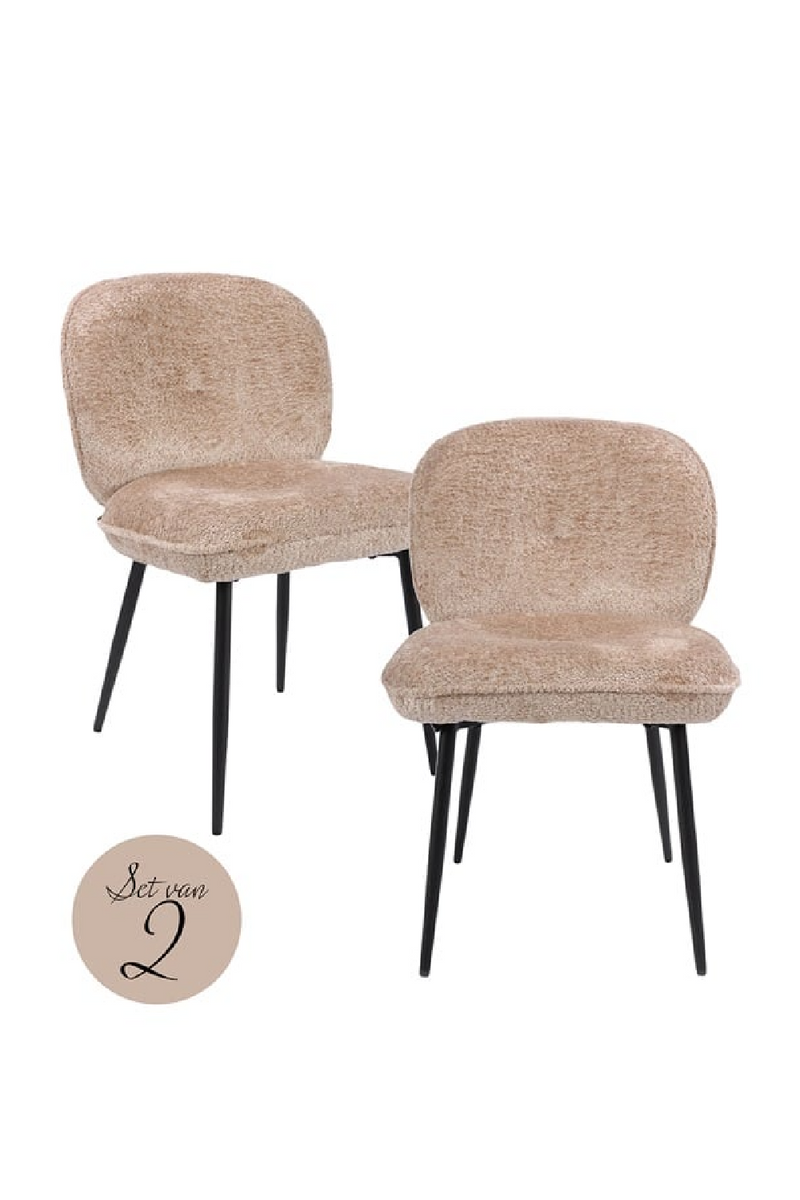 Chaises de salle à manger capitonnées beige (Lot de 2) | Richmond Kiki | Meubleluxe.fr