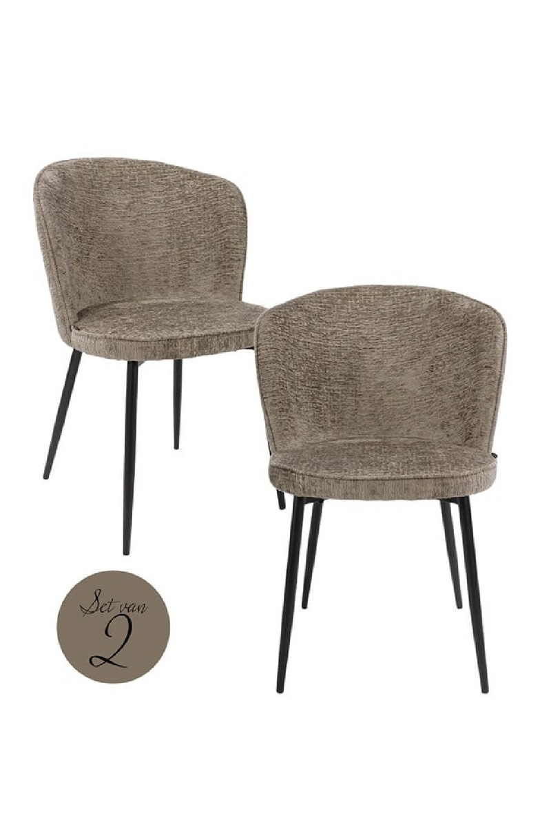 Chaises de salle à manger capitonnées minimalistes (Lot de 2) | Richmond Sandy | Meubleluxe.fr