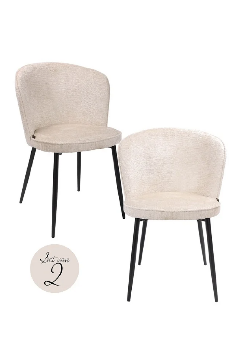 Chaises de salle à manger capitonnées crème (Lot de 2) | Richmond Sandy | Meubleluxe.fr