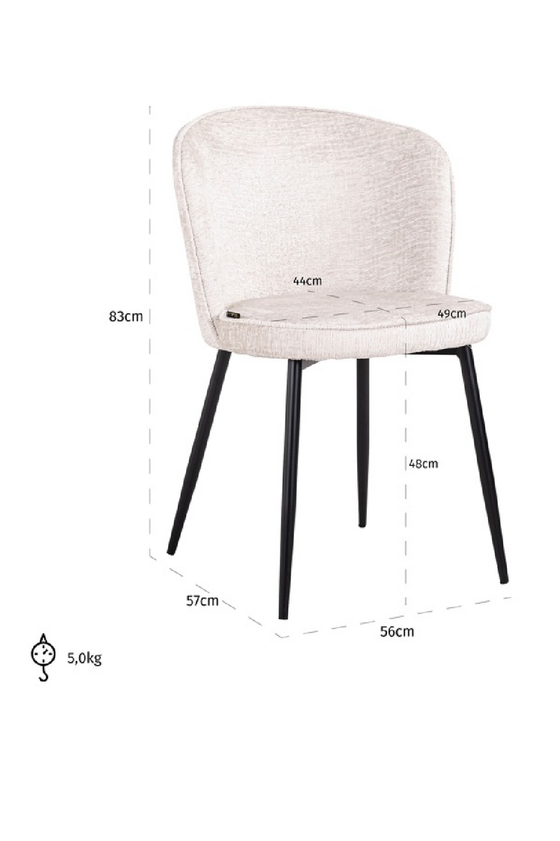 Chaises de salle à manger capitonnées crème (Lot de 2) | Richmond Sandy | Meubleluxe.fr