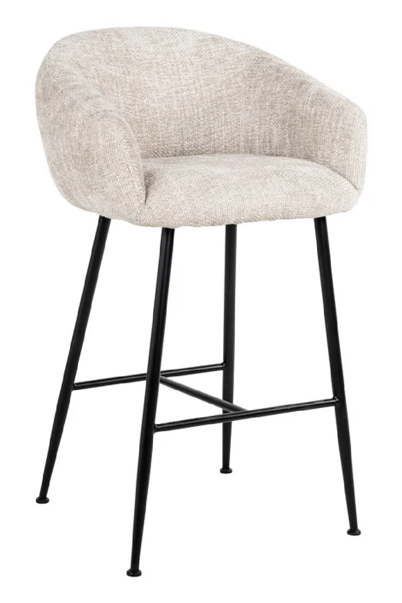 Tabouret de bar moderne capitonné beige | Richmond Avanti | Meubleluxe.fr