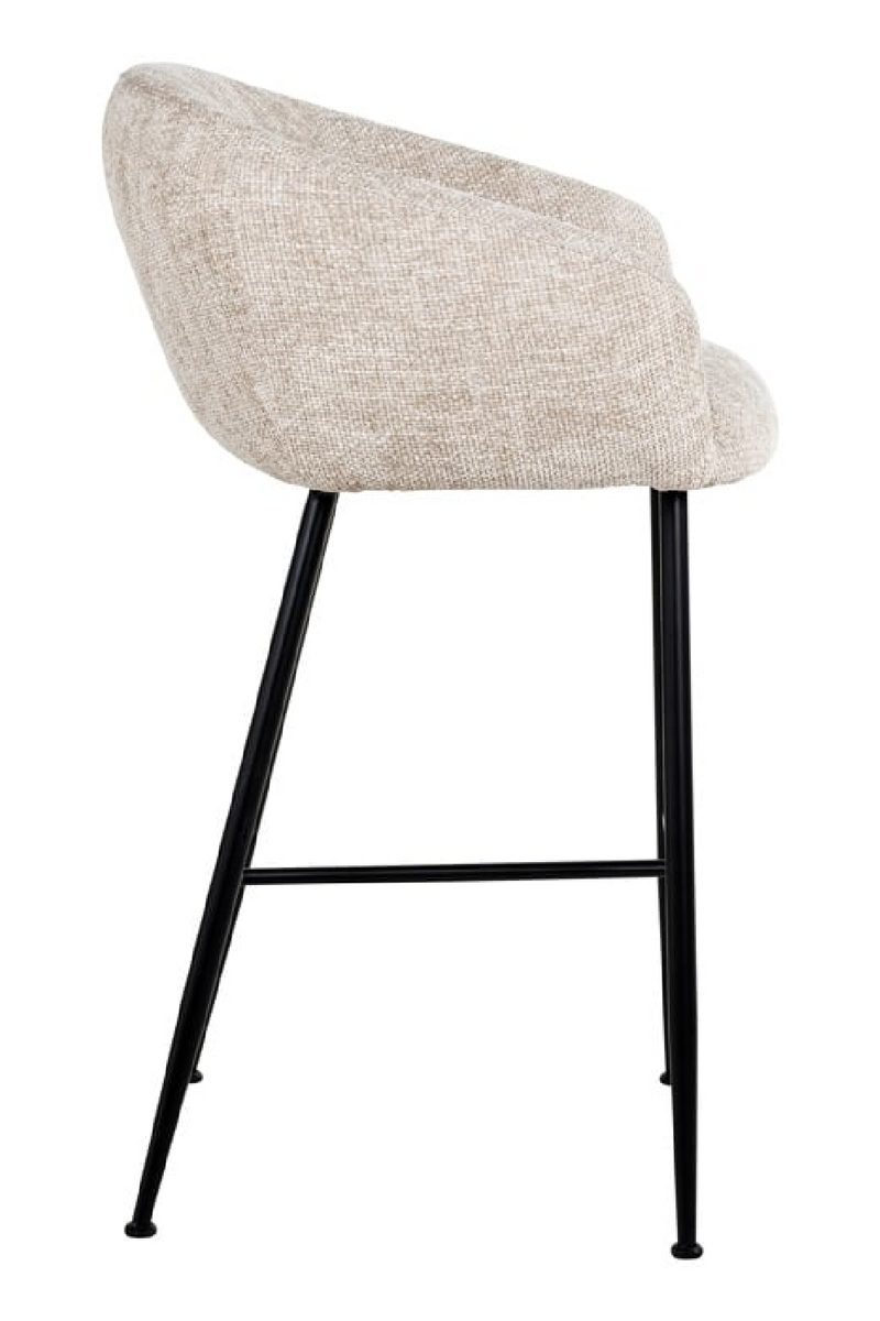 Tabouret de bar moderne capitonné beige | Richmond Avanti | Meubleluxe.fr