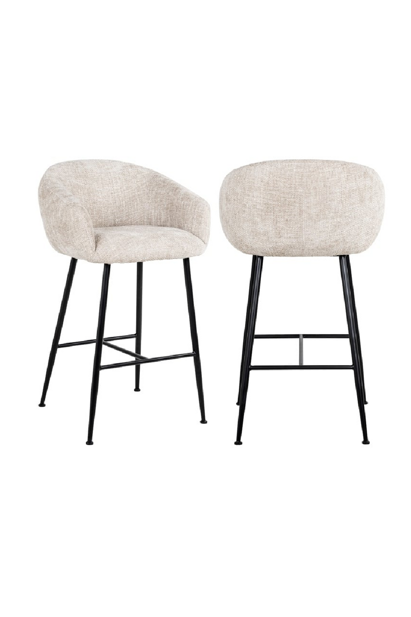 Tabouret de bar moderne capitonné beige | Richmond Avanti | Meubleluxe.fr