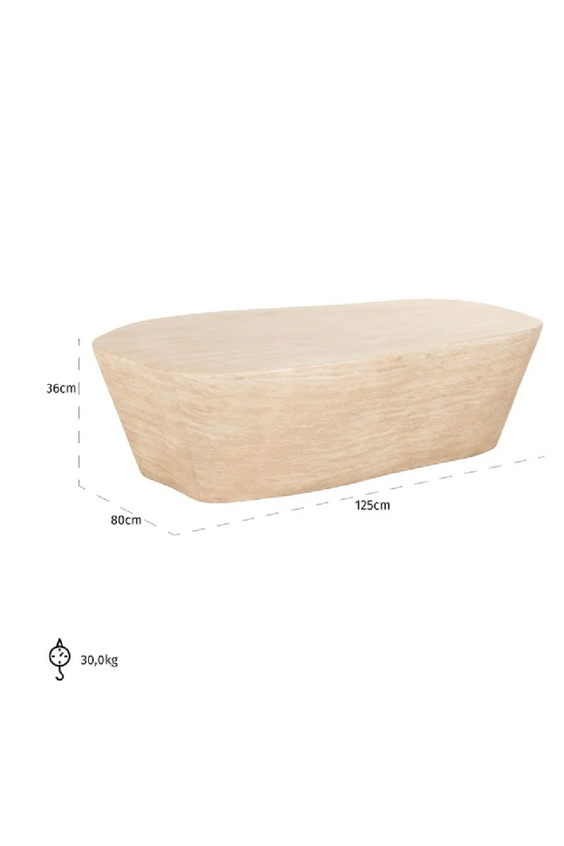 Table basse en travertin | Richmond Fictus | Meubleluxe.fr