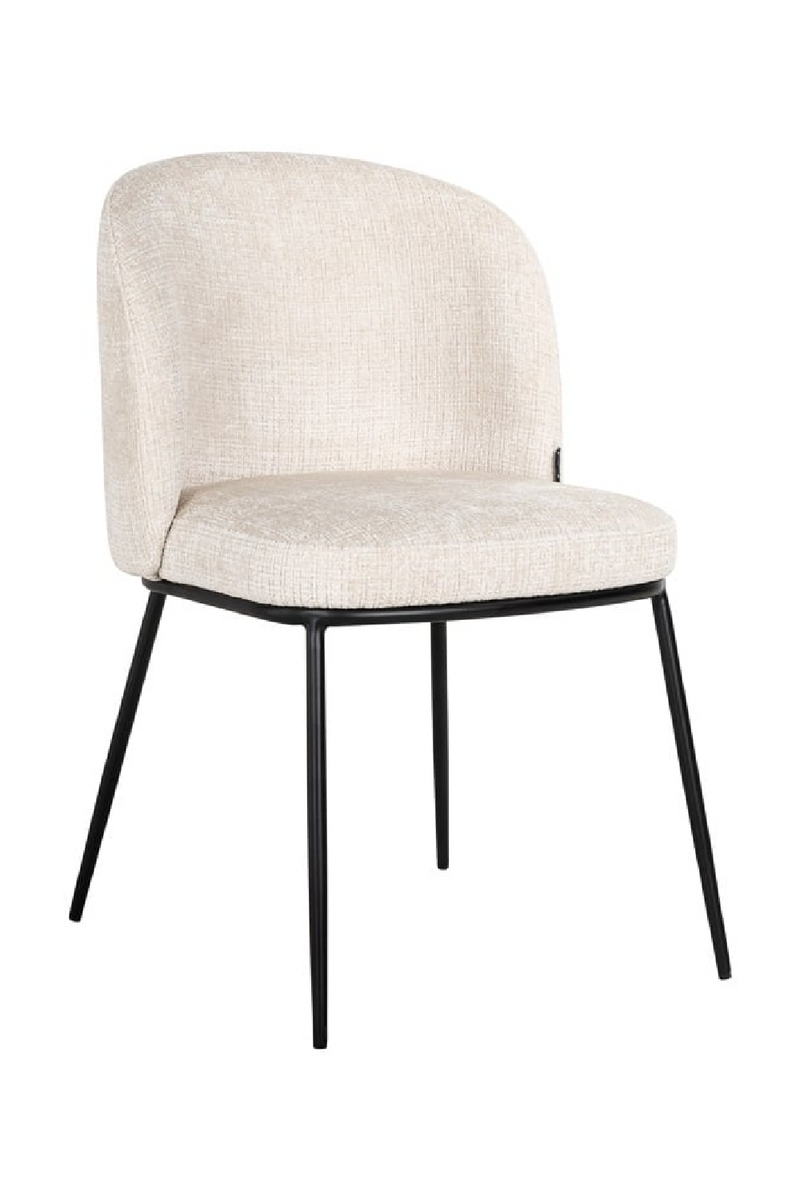 Chaise de salle à manger en chenille beige | Richmond Elvi | Meubleluxe.fr