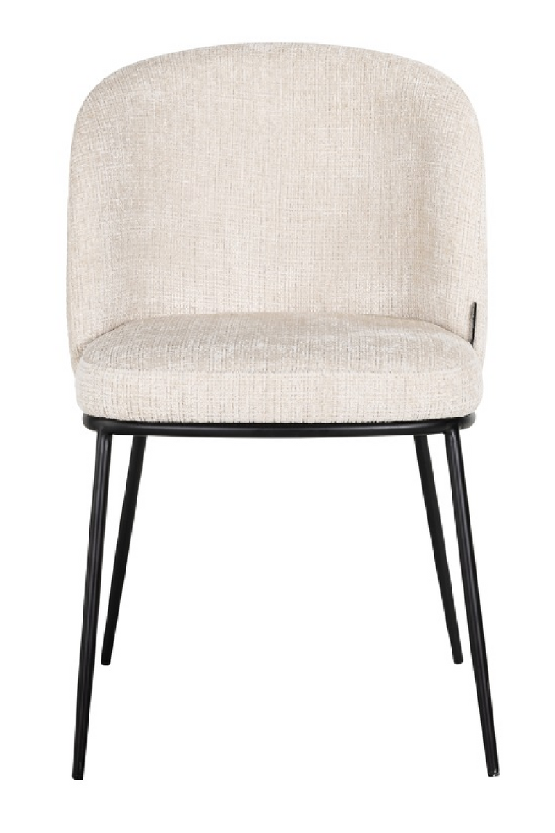 Chaise de salle à manger en chenille beige | Richmond Elvi  | Meubleluxe.fr