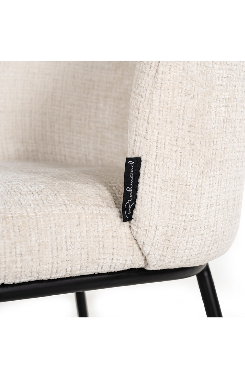 Chaise de salle à manger en chenille beige | Richmond Elvi | Meubleluxe.fr