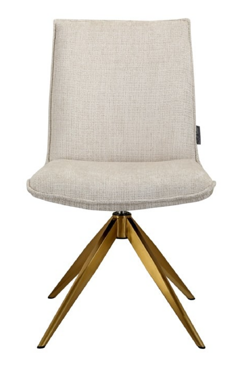 Chaise pivotante en chenille beige | Richmond Dakota | Meubleluxe.fr