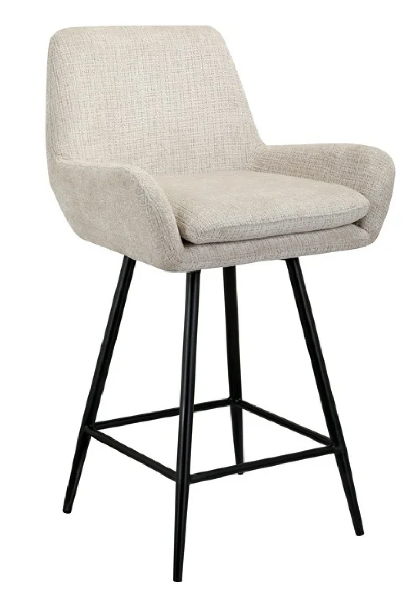 Chaise de bar en tissu beige | Richmond Linsey | Meubleluxe.fr