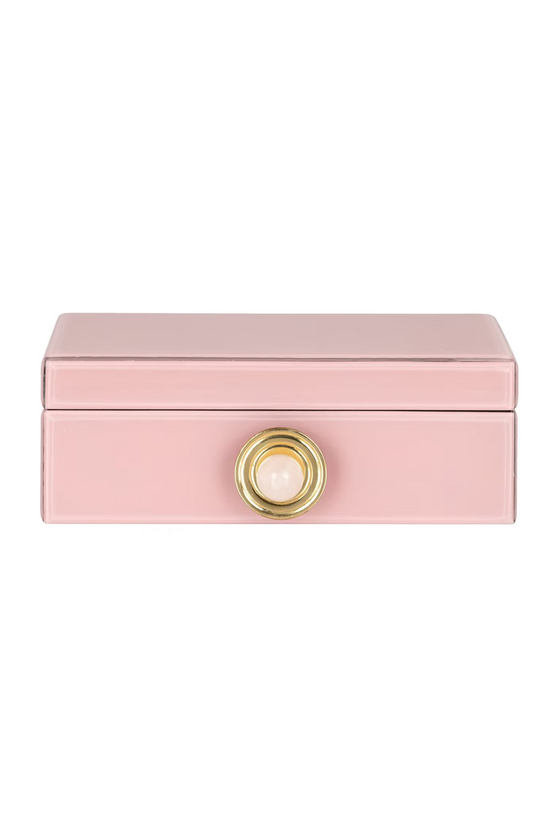 Boîte de rangement en verre rose | Richmond Jamila | Meubleluxe.fr