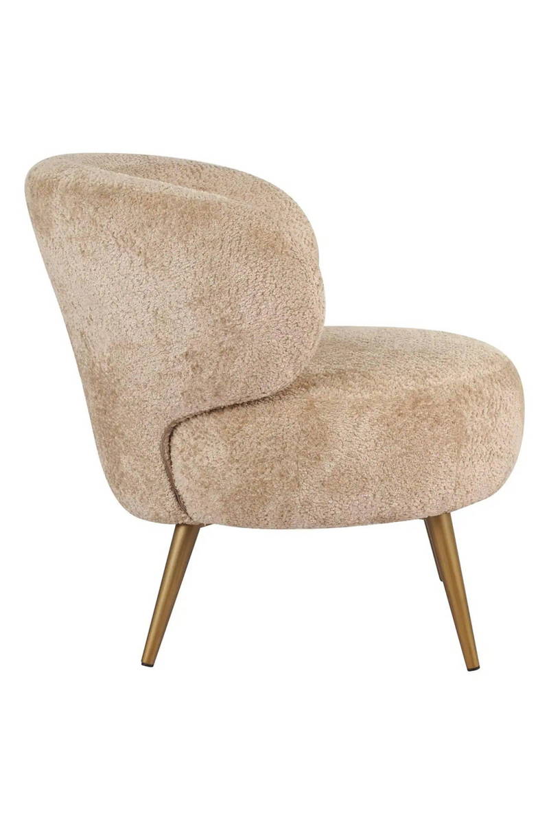 Fauteuil incurvé en tissu marron | Richmond Sabor | Meubleluxe.fr