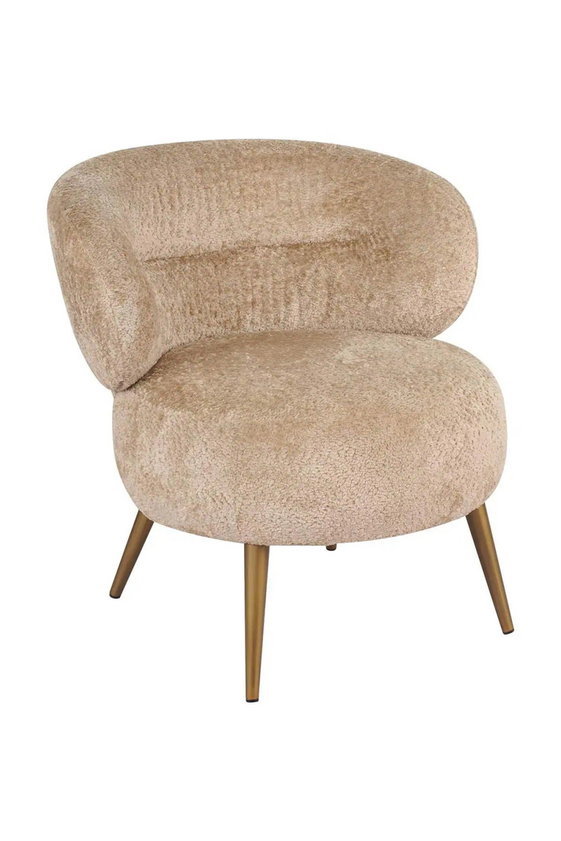 Fauteuil incurvé en tissu marron | Richmond Sabor | Meubleluxe.fr