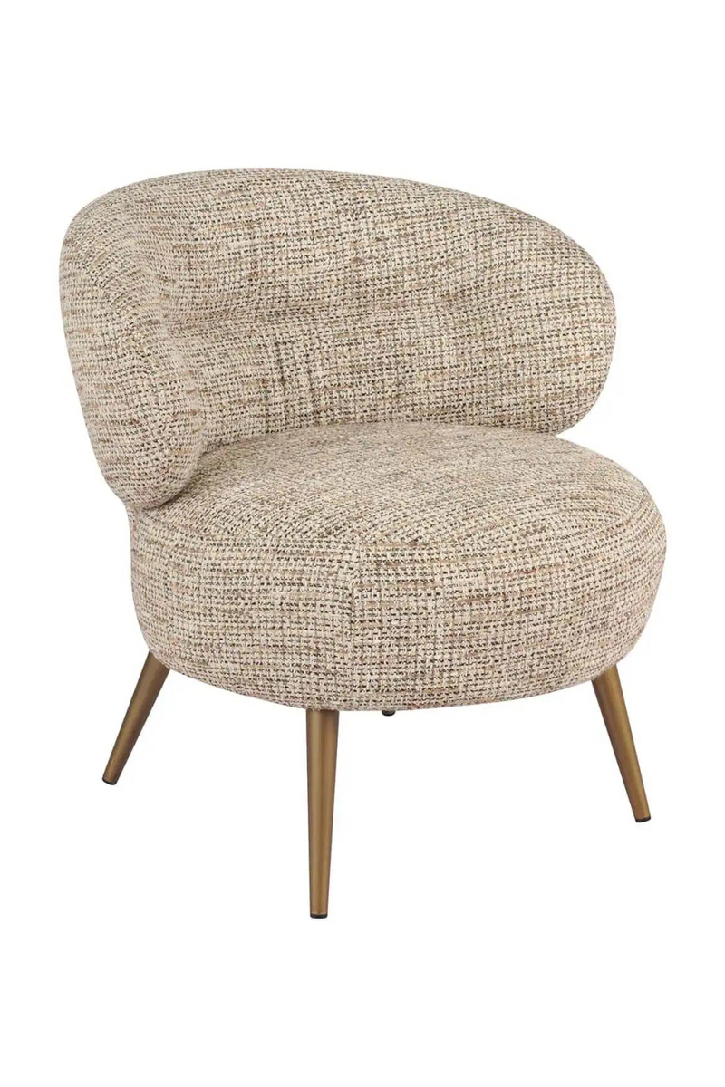 Fauteuil incurvé en tissu beige | Richmond Sabor | Meubleluxe.fr