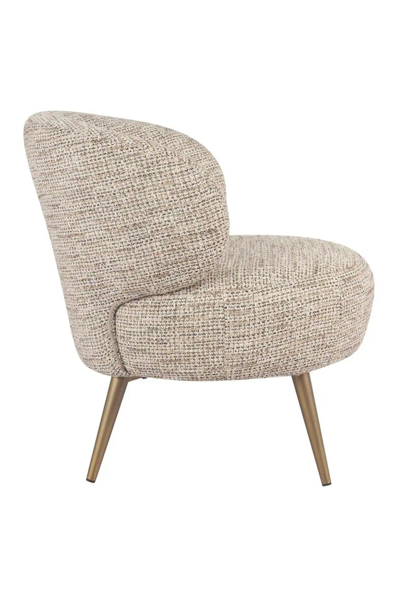 Fauteuil incurvé en tissu beige | Richmond Sabor | Meubleluxe.fr