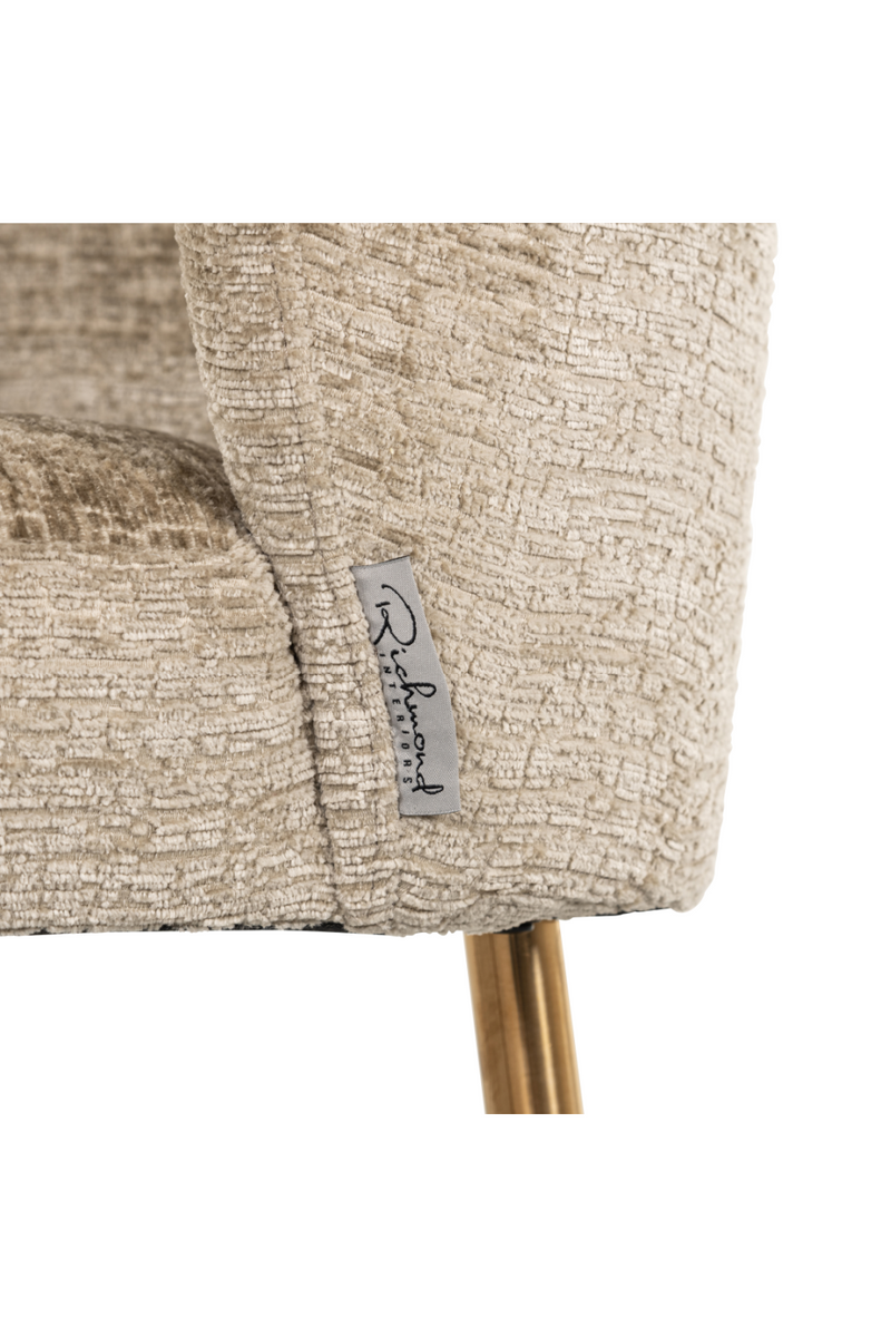 Chaise de salle à manger à dossier incurvé beige | Richmond Cannon | Meubleluxe.fr