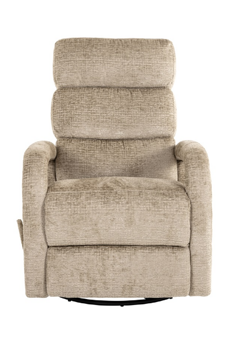 Fauteuil inclinable et pivotant en tissu sable | Richmond Denvi | Meubleluxe.fr