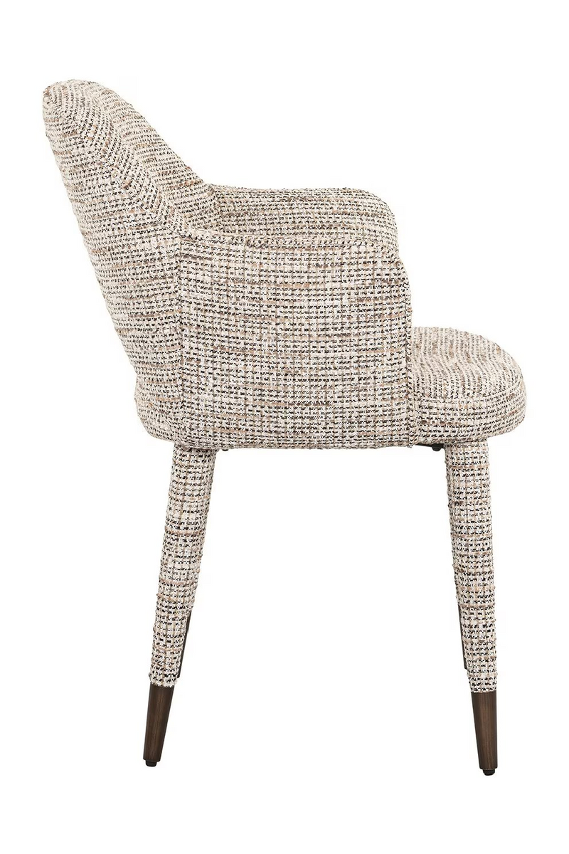 Chaise de salle à manger incurvée en tissu beige  | Richmond Donnatella | Meubleluxe.fr