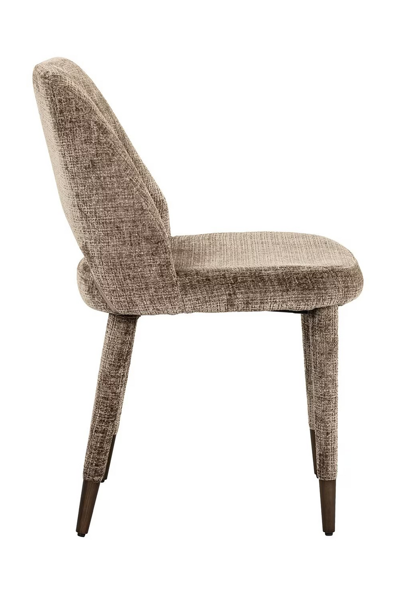 Chaise de salle à manger en chenille marron  | Richmond Cecilia | Meubleluxe.fr