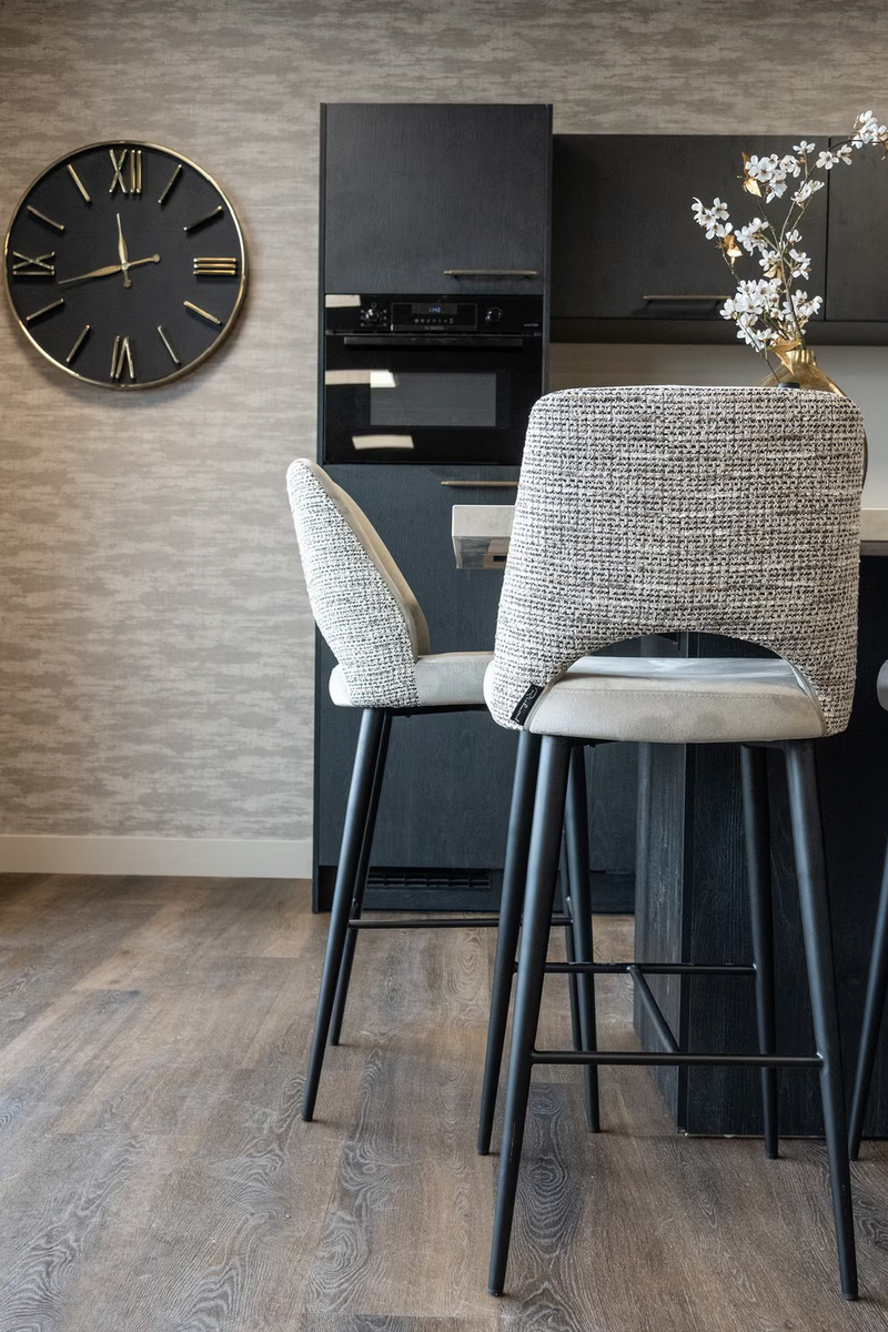 Tabouret de comptoir en velours et tissu | Richmond Tabitha | Meubleluxe.fr