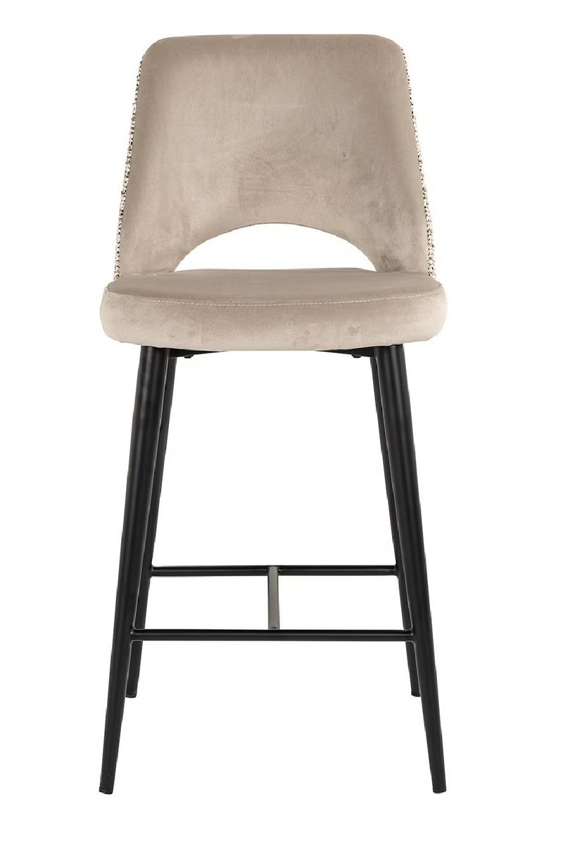 Tabouret de comptoir en velours et tissu | Richmond Tabitha | Meubleluxe.fr