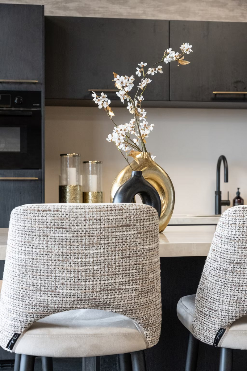 Tabouret de comptoir en velours et tissu | Richmond Tabitha | Meubleluxe.fr