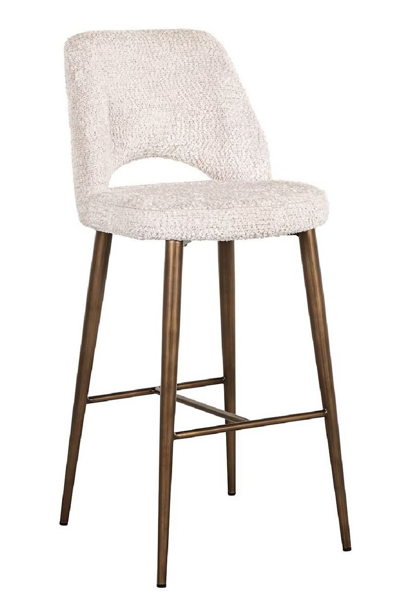 Tabouret de bar bouclé crème | Richmond Delphine | Meubleluxe.fr