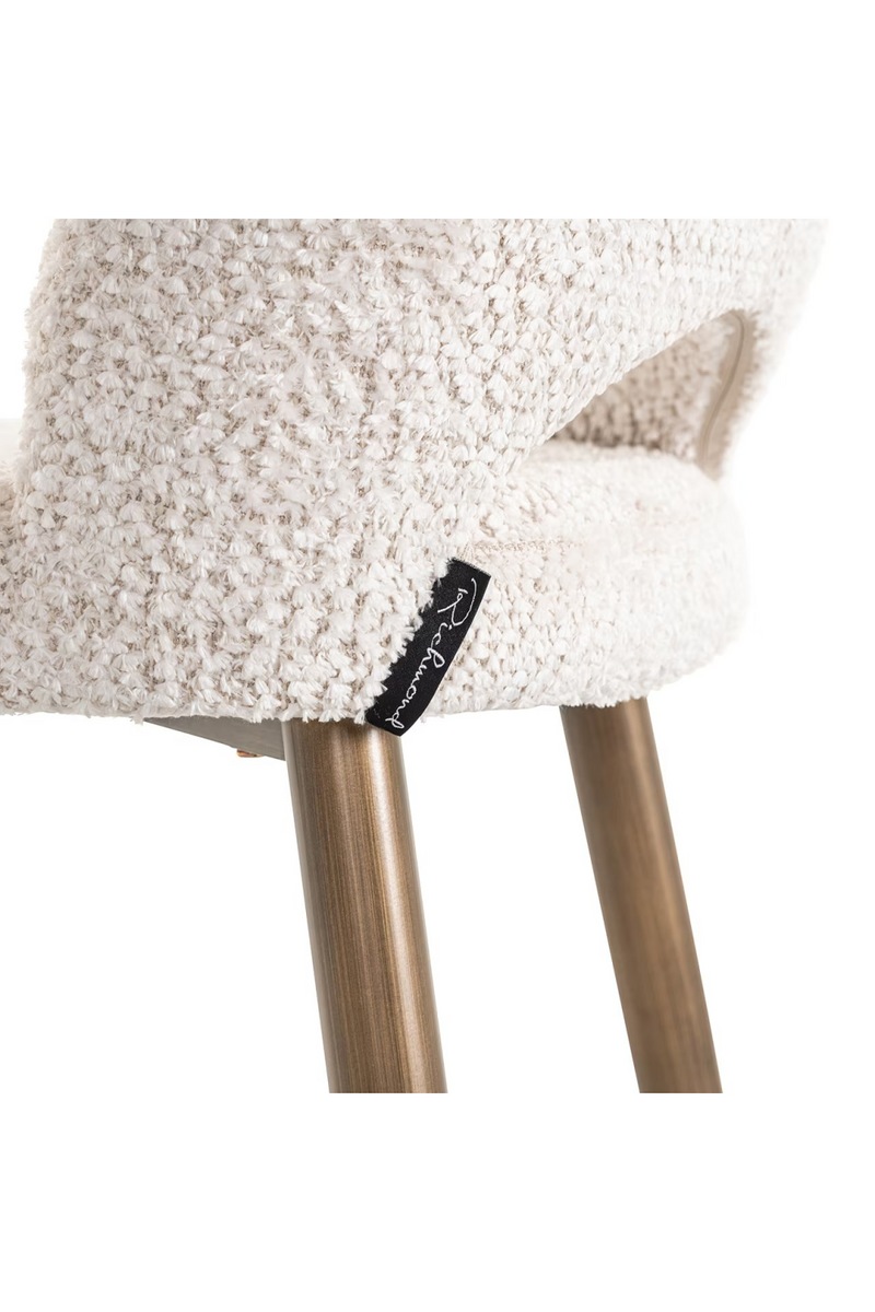 Tabouret de bar bouclé crème | Richmond Delphine | Meubleluxe.fr