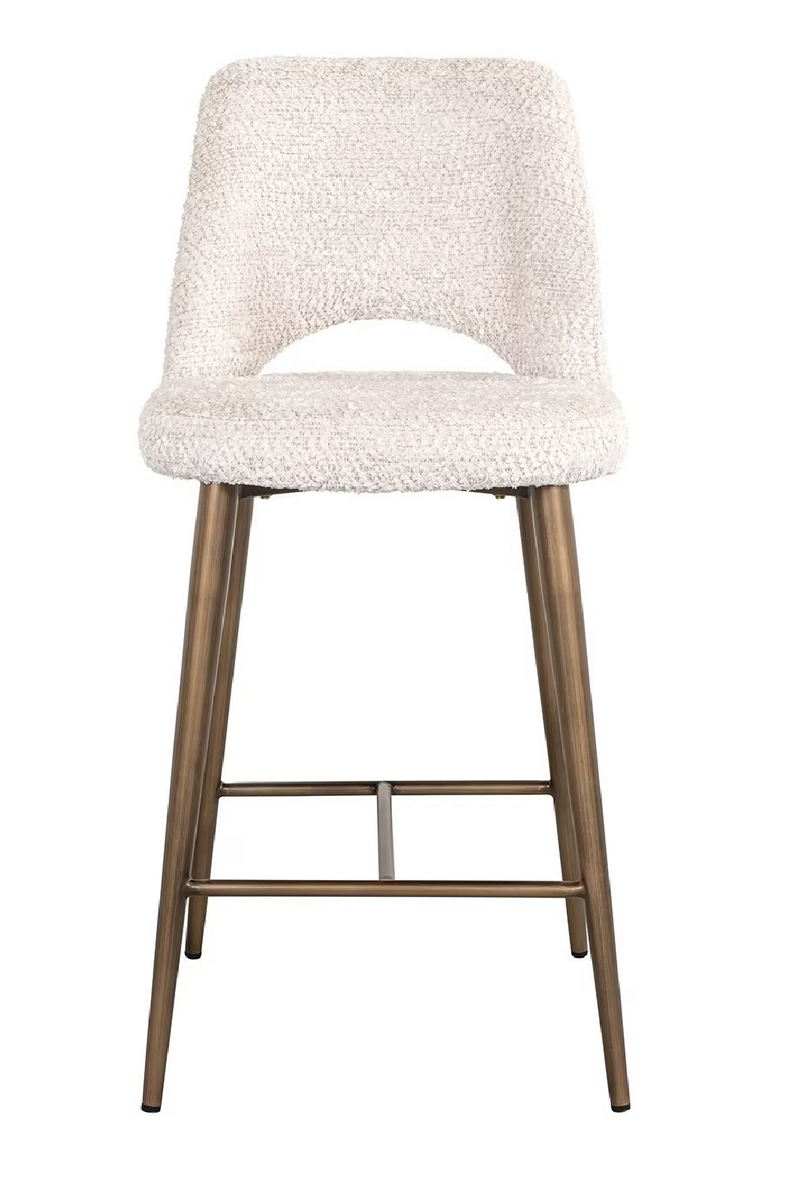 Tabouret de comptoir bouclé crème | Richmond Delphine | Meubleluxe.fr